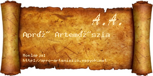 Apró Artemíszia névjegykártya
